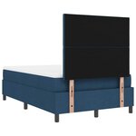 vidaXL Lit à ressorts avec matelas et lumière LED - Bleu  120 x 190 cm en tissu