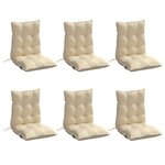 vidaXL Coussins de chaise à dossier bas lot de 6 beige tissu oxford