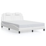 vidaXL Cadre de lit Viana sans matelas blanc 140x190 cm similicuir