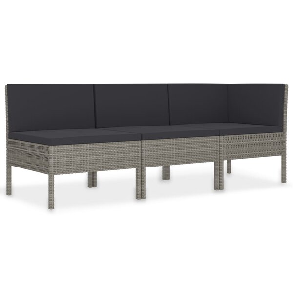 Salon de jardin meuble d'extérieur ensemble de mobilier 3 pièces avec coussins résine tressée gris 02_0015995