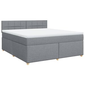 vidaXL Sommier à lattes de lit avec matelas Gris clair 180x200cm Tissu