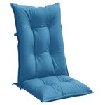 vidaXL Coussins de chaise à dossier haut lot de 6 bleu mélangé tissu