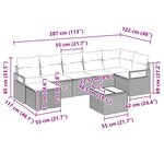 vidaXL Ensemble de canapé de jardin 8 Pièces Marron Poly rotin
