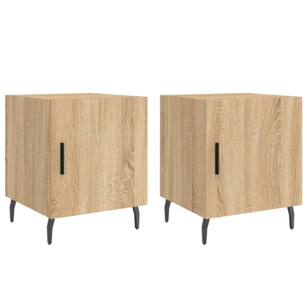 vidaXL Tables de chevet 2 Pièces chêne sonoma 40x40x50 cm bois ingénierie