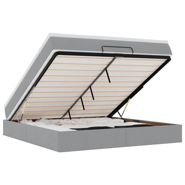 VidaXL Cadre de lit ottoman et matelas gris clair 180x200 cm tissu