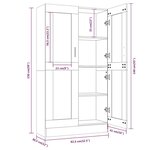 vidaXL Armoire à vitrine Sonoma gris 82 5x30 5x150cm Bois d'ingénierie