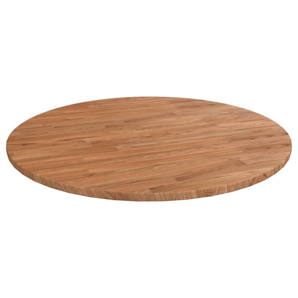 vidaXL Dessus de table rond Marron clair Ø70x1 5 cm Bois chêne traité