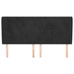 vidaXL Tête de lit avec oreilles Noir 163x23x118/128 cm Velours