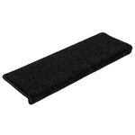 vidaXL Tapis d'escalier 10 pièces 65 x 21 x 4 cm Noir Bord rectangulaire