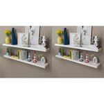 vidaXL Étagères murales 4 Pièces Blanc 120 cm
