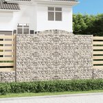 vidaXL Paniers à gabions arqués 6 Pièces 300x50x200/220 cm fer galvanisé