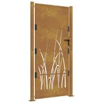 vidaXL Portail de jardin 105x180 cm acier corten conception d'herbe