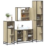 vidaXL Ensemble de meubles de salle de bain 4 Pièces chêne sonoma