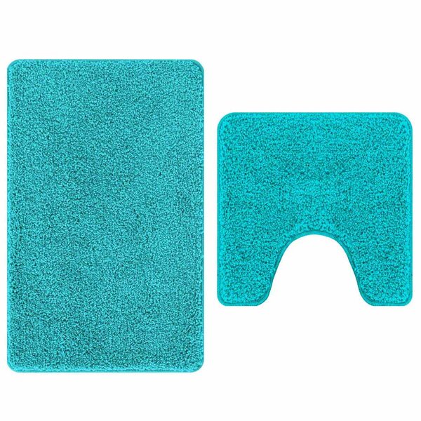 vidaXL Tapis de bain 2 Pièces Turquoise 50 x 50 cm Polypropylène