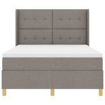 vidaXL Lit à ressorts avec bandes LED Taupe 140 x 200 cm tissu