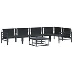 vidaXL Ensemble de canapé de jardin avec coussin 6 Pièces Noir Acier
