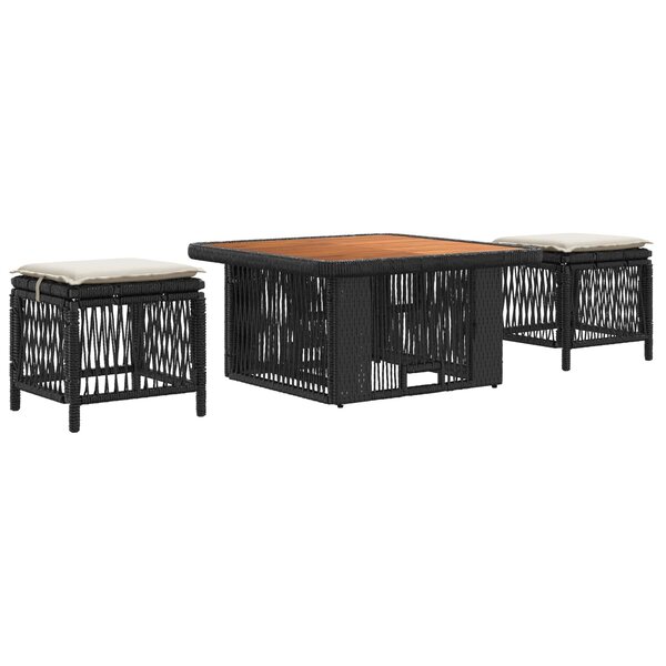 vidaXL Ensemble de salle à manger pour jardin 3 pc Beige et crème