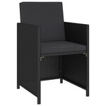 vidaXL Mobilier à dîner de jardin 6Pièces et coussins Résine tressée Noir