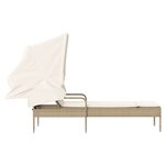 vidaXL Chaise longue avec auvent beige résine tressée