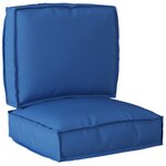 vidaXL Set de coussins en palette de 2 pièces bleu royal en tissu Oxford