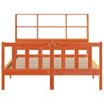 vidaXL Lit bibliothèque sans matelas cire marron 140x190 cm pin massif