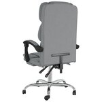 vidaXL Fauteuil inclinable de bureau Gris clair Tissu