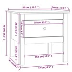 vidaXL Table d'appoint 50x50x49 cm Bois massif de pin