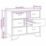 vidaXL Commode Autre Chêne noir 91 x 35.5 x 74.5 cm Bois d'ingénierie