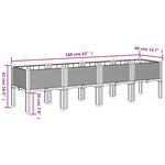 vidaXL Jardinière avec pieds gris clair 160x40x42 cm PP