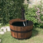 vidaXL Fontaine à eau avec pompe 28x28x34 5 cm Bois de sapin massif