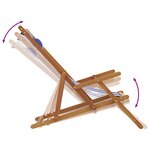 vidaXL Chaise de plage pliable bleu et blanc bois d'eucalyptus/tissu