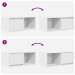vidaXL Meubles TV 2 Pièces blanc 60x31x25 5 cm bois d'ingénierie