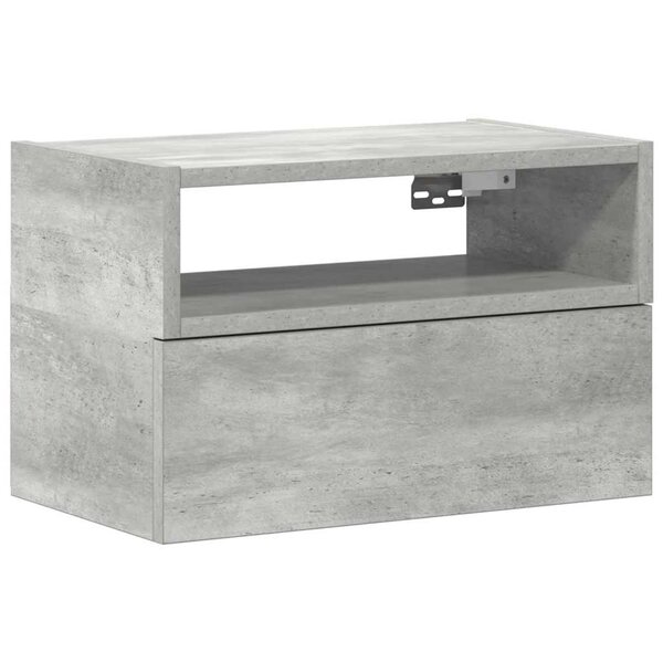 vidaXL Table de chevet murale gris béton 45x26x28 5 cm