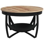 vidaXL Table basse Ø68x43 cm Bois de manguier brut