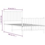 vidaXL Cadre de lit métal sans matelas avec pied de lit noir 90x190 cm
