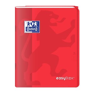 Cahier Easybook agrafé 17x22cm 96 pages grands carreaux 90g rouge x 10 OXFORD