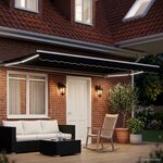 vidaXL Auvent rétractable électrique Noir et Blanc 4 × 3 m