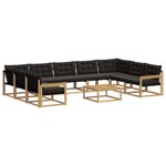 vidaXL Ensemble de canapés d'extérieur 10 pc Blanc et noir