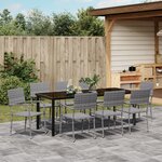 vidaXL Ensemble de Jardin 9 pièces Gris Rattan Poly