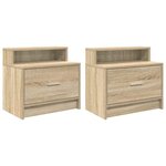 vidaXL Tables de chevet avec tiroir 2 Pièces chêne sonoma 51x31x47 cm