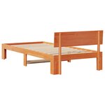 vidaXL Cadre de lit avec tête de lit Brun cire 90 x 200 cm Pin massif