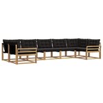 vidaXL Ensemble de canapés d'extérieur 7 pc Blanc et noir
