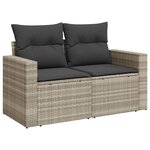 vidaXL Salon de jardin avec coussins 10 Pièces gris clair résine tressée