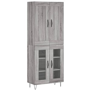 vidaXL Buffet haut Sonoma gris 69 5x34x180 cm Bois d'ingénierie