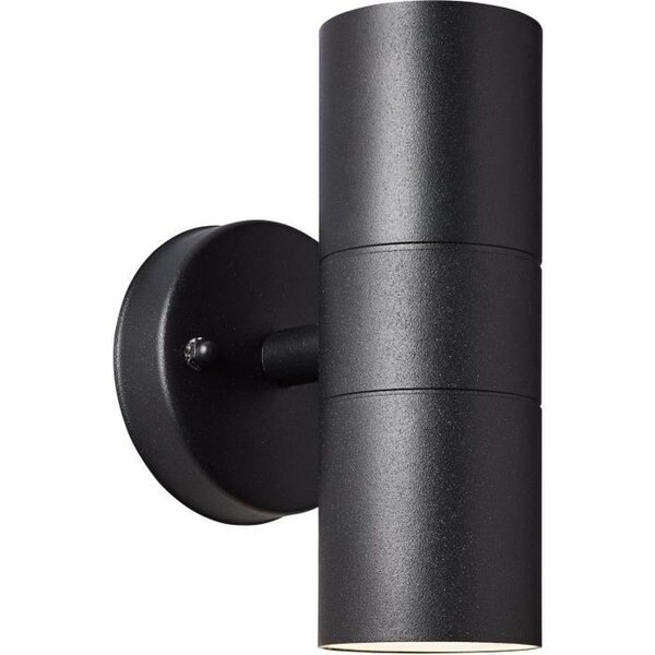Applique murale extérieure 2L noir métal-verre GU10 max 18W IP44