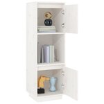 vidaXL Buffet haut Blanc 38x35x117 cm Bois massif de pin