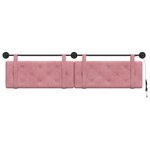 vidaXL Tête de lit suspendue Avec lumière LED Rose Velours
