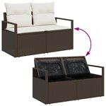 vidaXL Ensemble de Canapés de Jardin 9 Pièces avec Coussins Marron Poly Rattan