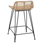 vidaXL Tabouret de bar 2 Pièces Naturel 44 x 45 x 76 cm Rattan et Acier