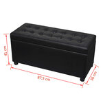Pouf de rangement cuir synthétique 87 5 x 36 x 41 cm noir 02_0021240